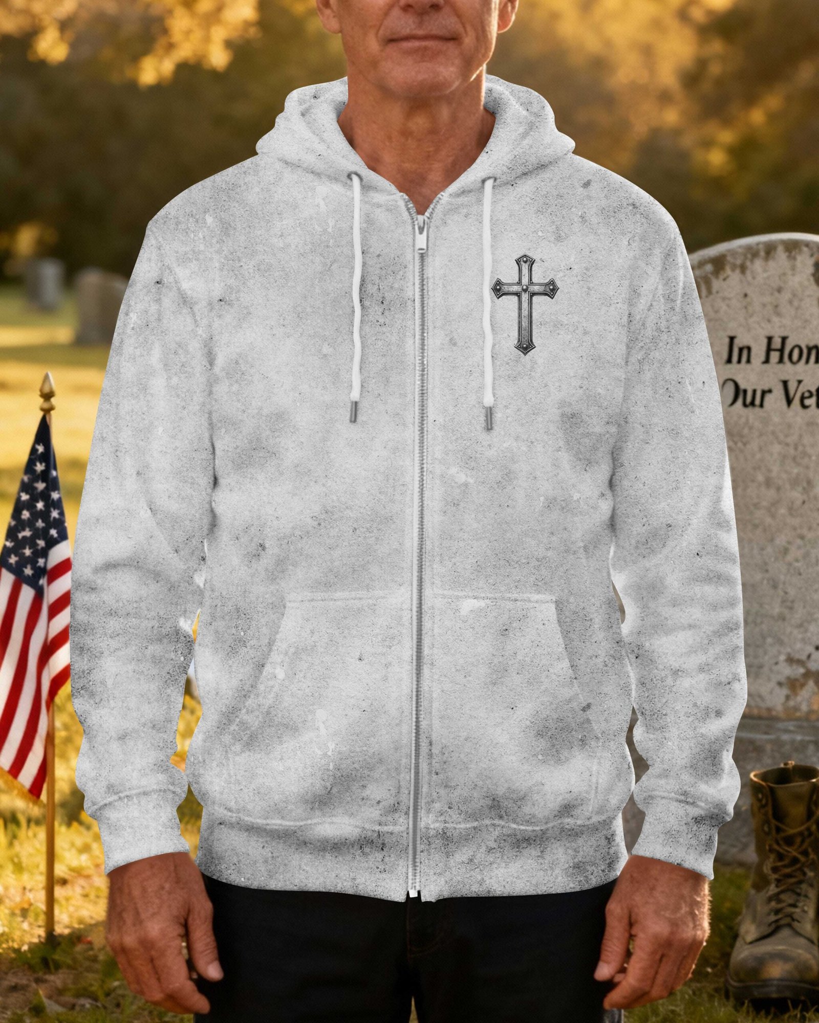 Fear Whispered: "run." Faith Answered: "stand." Hoodie - Image 4