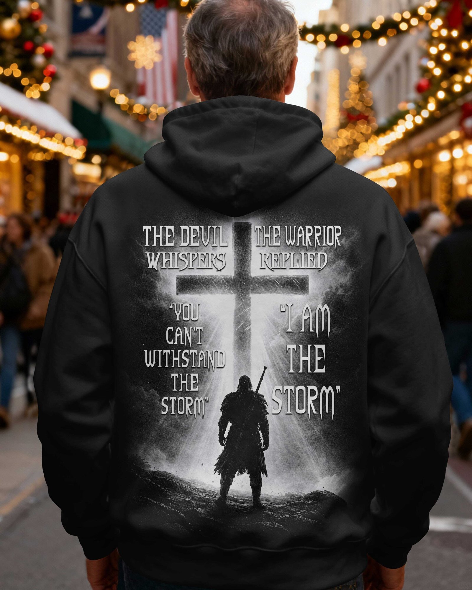 The Devil Whispers 'you Can't Withstand The Storm' The Warrior Replied 'i Am The Storm' Hoodie - Image 5
